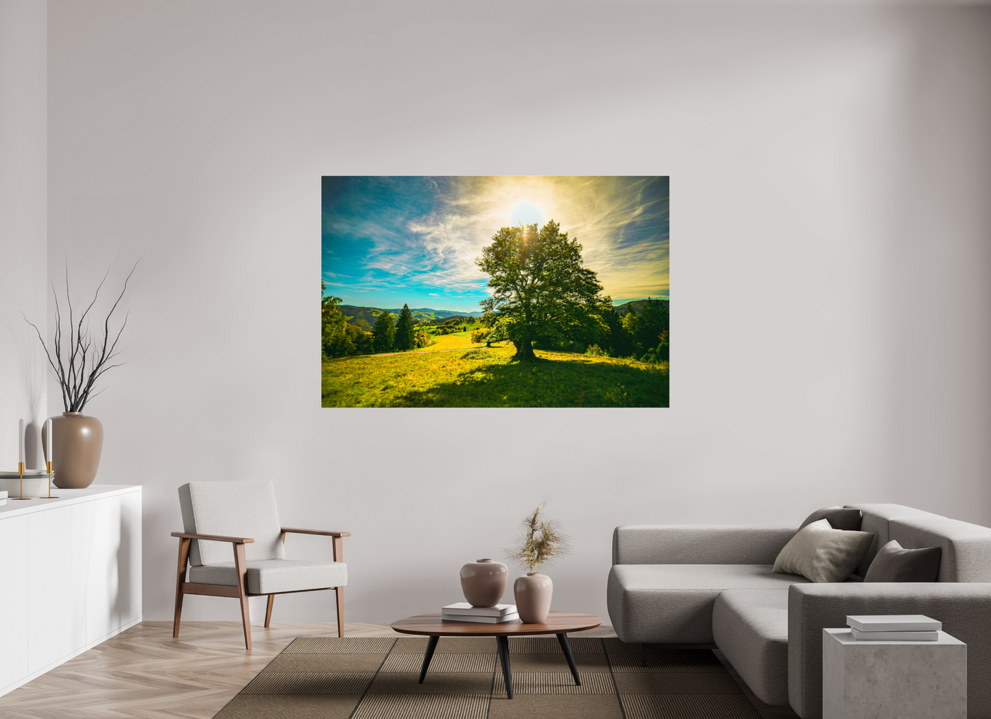 180 x 120 cm, Photo Print Under Acrylic Glass Weidbuche im Herbst