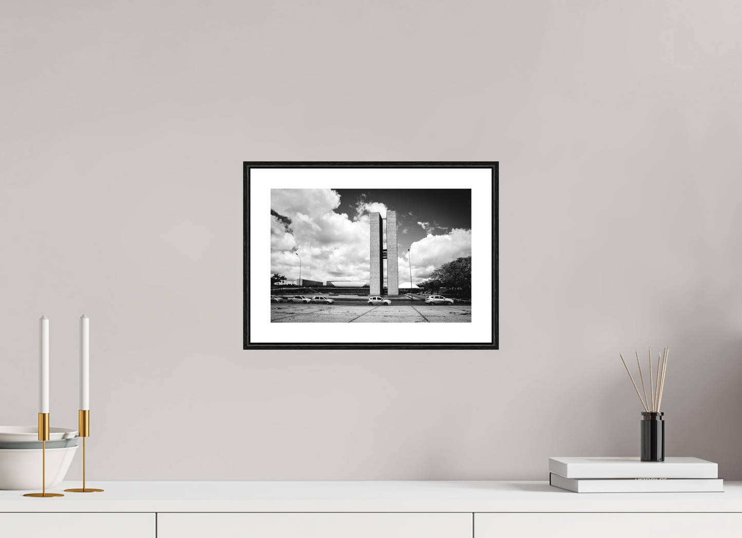 30 x 20 cm, Foto im Schattenfugenrahmen (Eiche schwarz) Praça dos três poderes