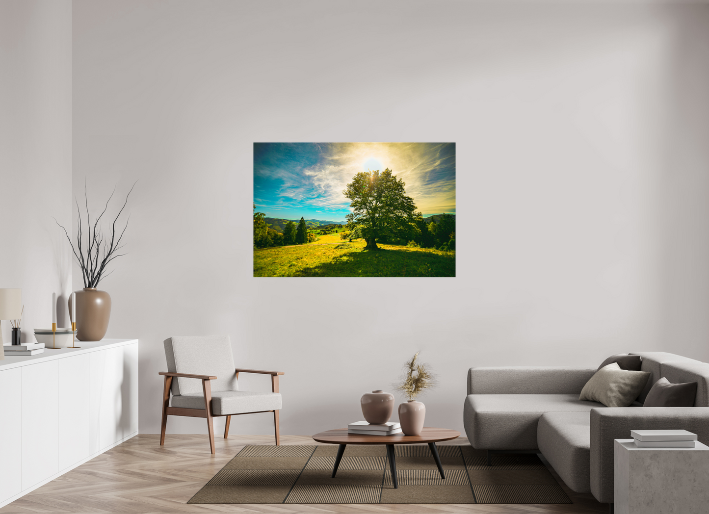 150 x 100 cm, Photo Print Under Acrylic Glass Weidbuche im Herbst