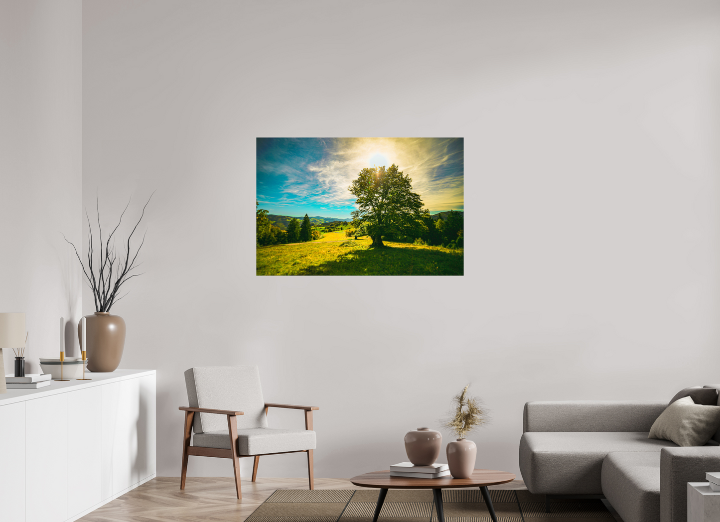 120 x 80 cm, Photo Print Under Acrylic Glass Weidbuche im Herbst