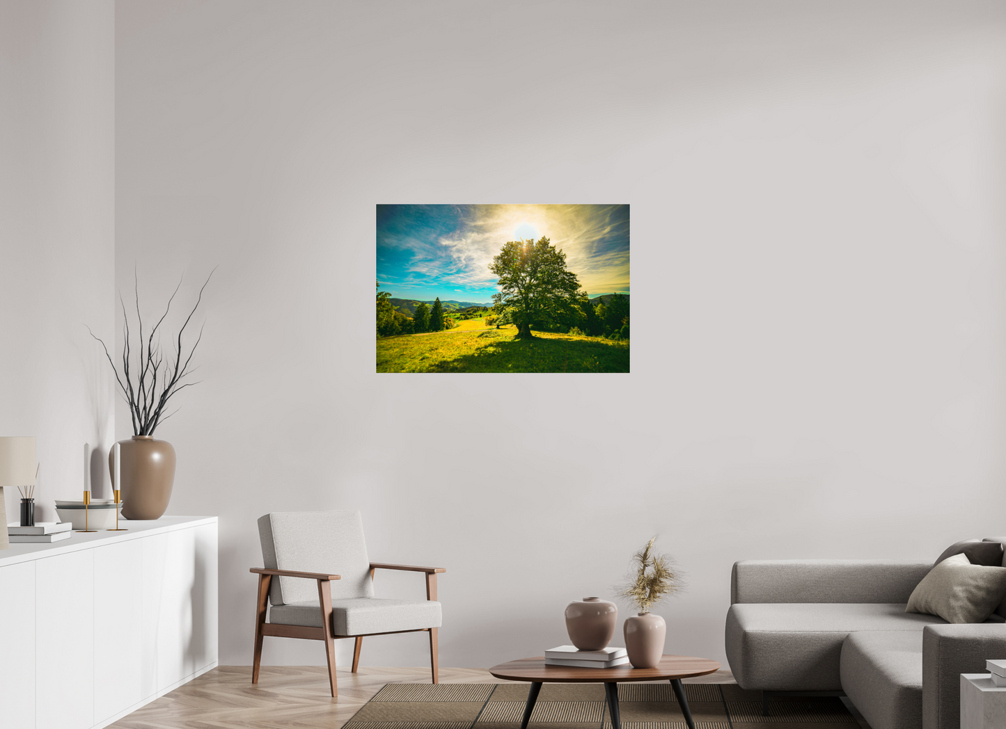 105 x 70 cm, Photo Print Under Acrylic Glass Weidbuche im Herbst