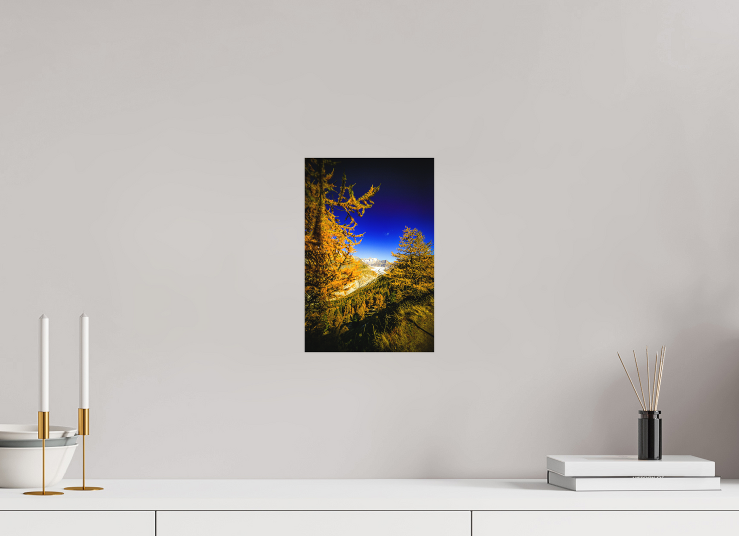 20 x 30 cm, Fine Art Print Goldener Oktober am Aletschgletscher