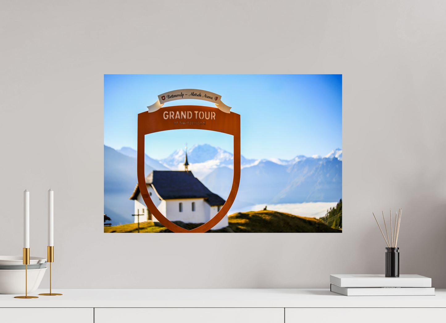 60 x 40 cm, Alu-Dibond Kapelle Maria zum Schnee - Bettmeralp