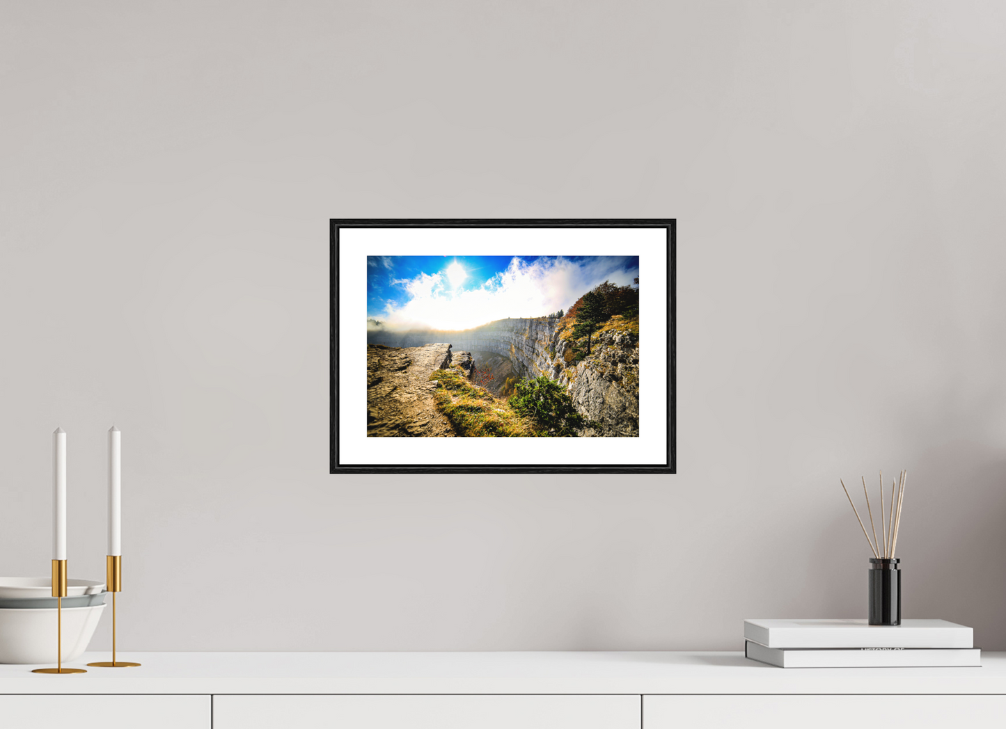 30 x 20 cm, Foto im Schattenfugenrahmen (Eiche schwarz) Creux du van