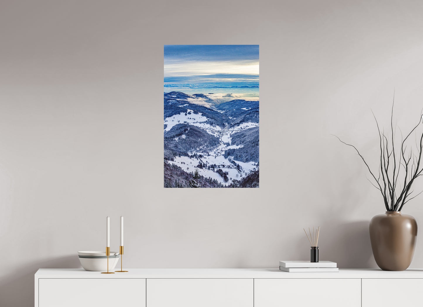 50 x 75 cm, Fine Art Print Winterblick vom Belchen