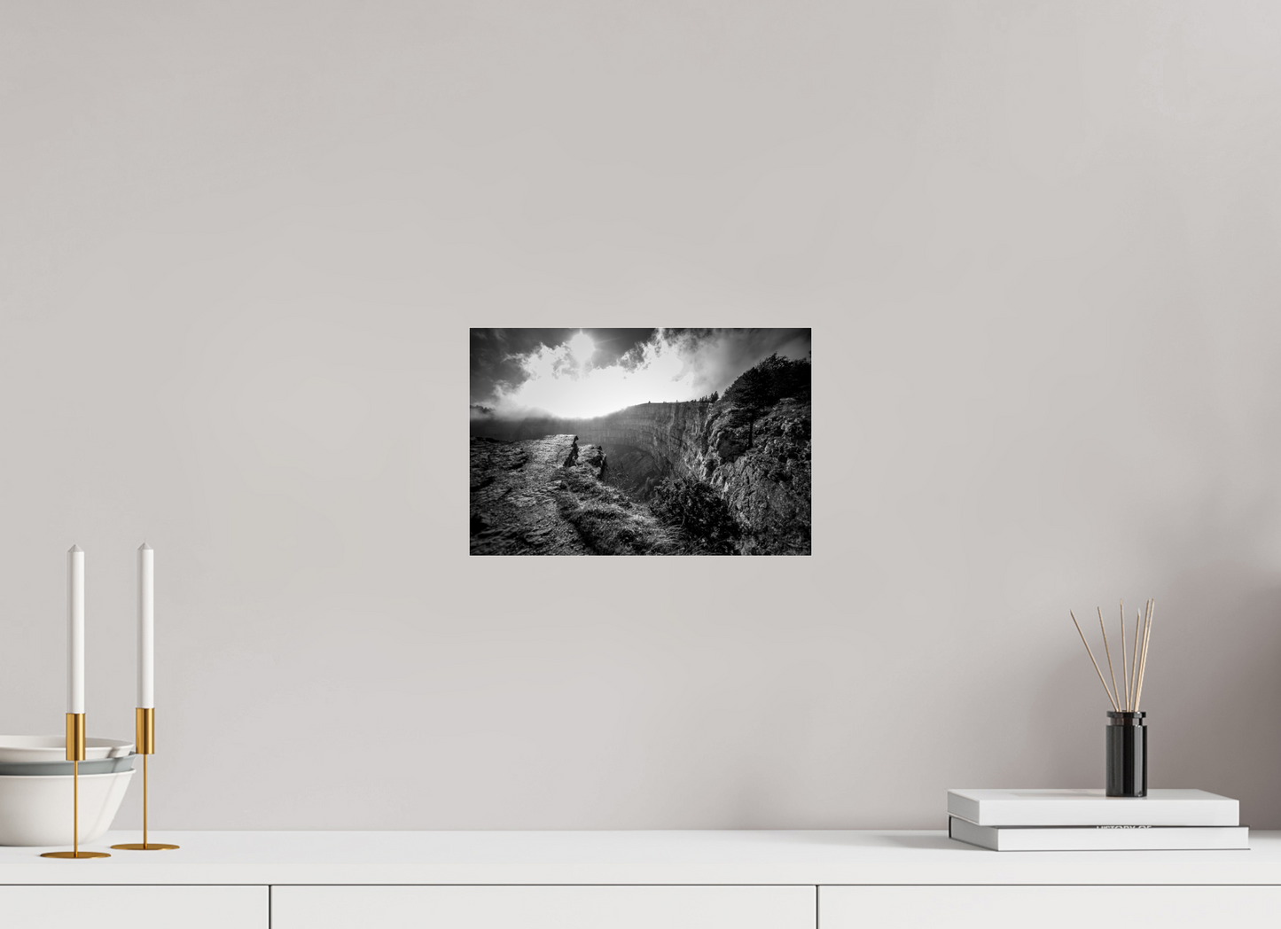 30 x 20 cm, Photo Print Under Acrylic Glass Creux du Van blackandwhite