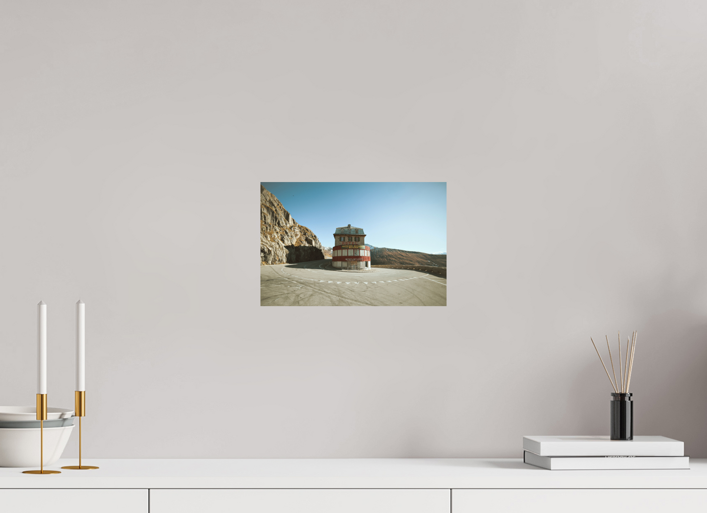 30 x 20 cm, Fine Art Print Hotel Belvedere, Furkapass (Wes Anderson Stil)