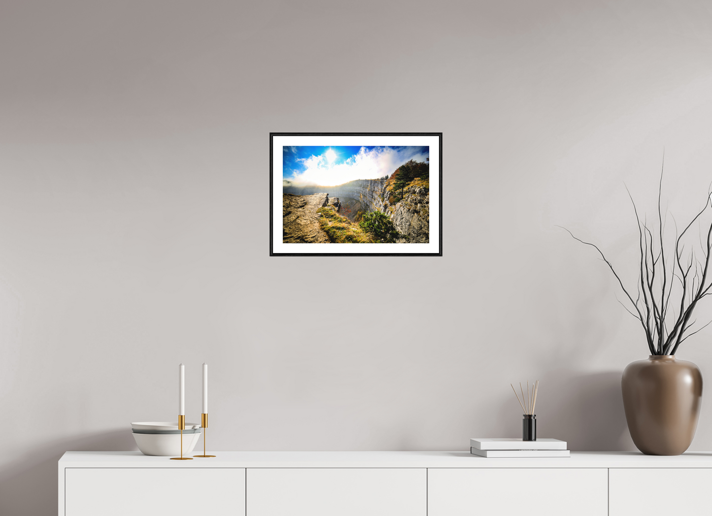 45 x 30 cm, Foto im Schattenfugenrahmen (Eiche schwarz) Creux du van