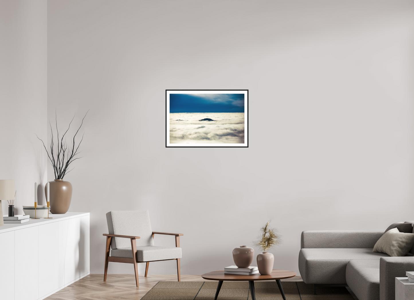 75 x 50 cm, Foto im Schattenfugenrahmen (Eiche schwarz) Eine Insel im Schwarzwald