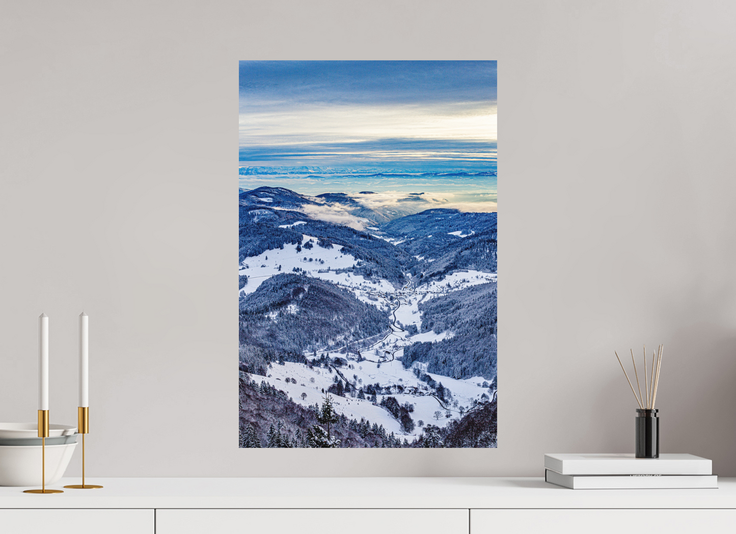 40 x 60 cm, Fine Art Print Winterblick vom Belchen