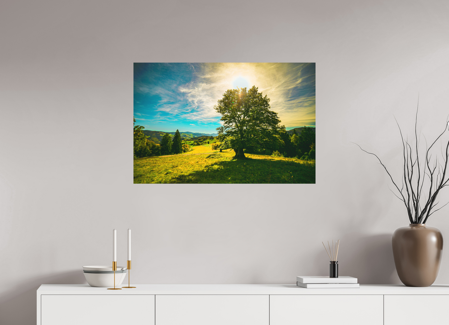 90 x 60 cm, Fine Art Print Weidbuche im Herbst