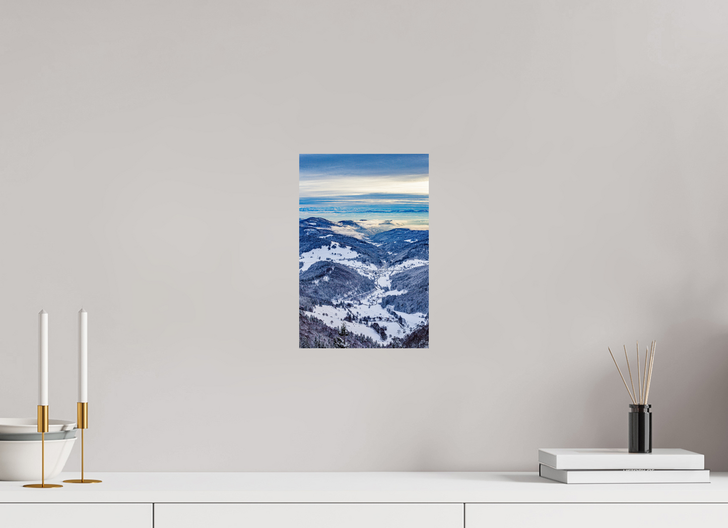 20 x 30 cm, Alu-Dibond Winterblick vom Belchen