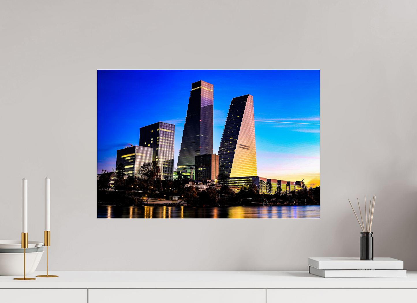 60 x 40 cm, Photo Print Under Acrylic Glass Roche-Türme im Morgenlicht