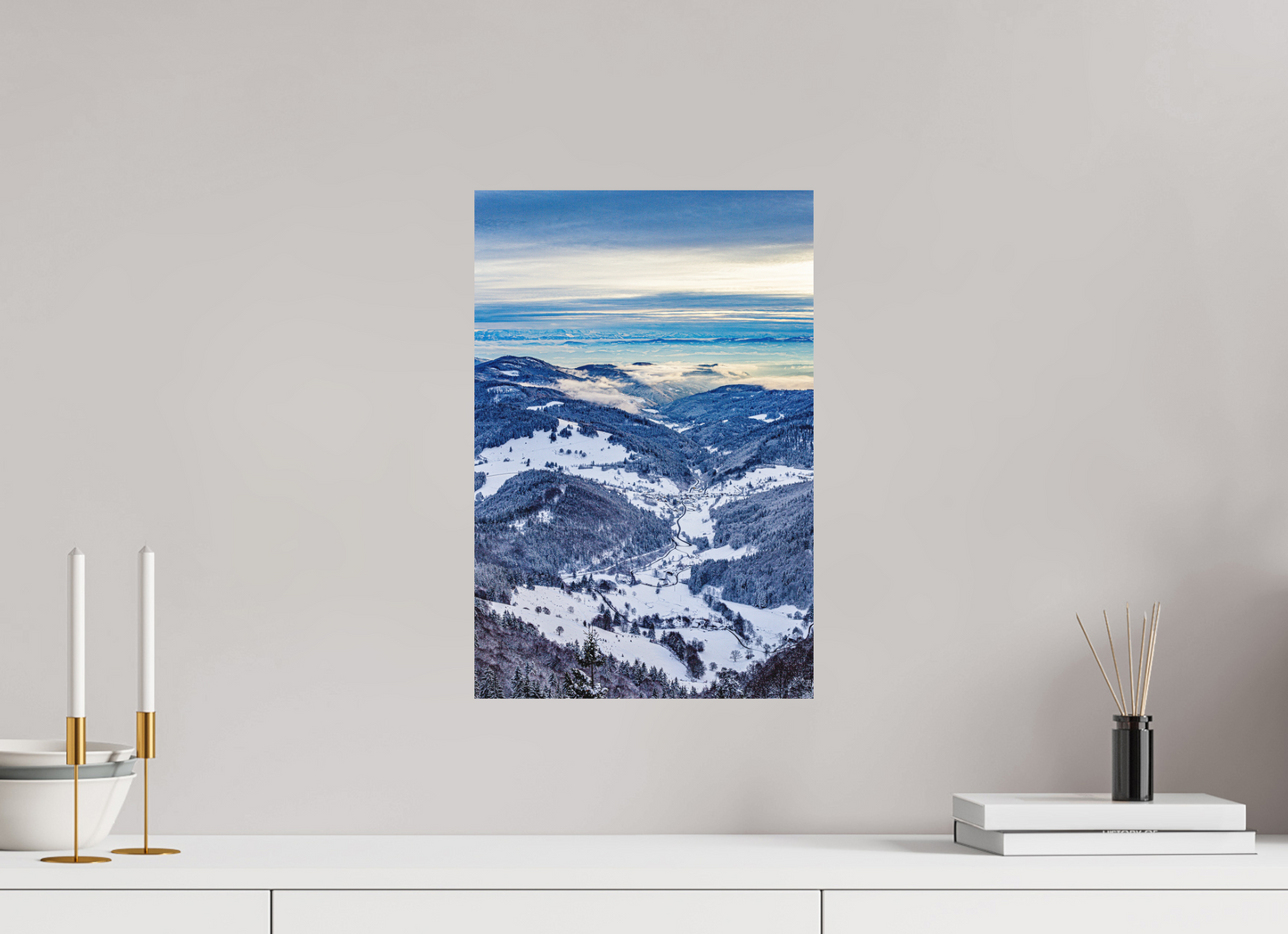 30 x 45 cm, Fine Art Print Winterblick vom Belchen