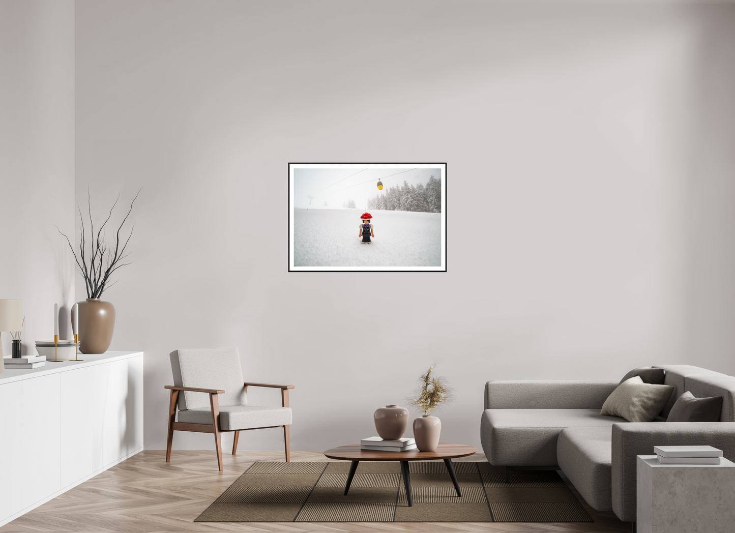 105 x 70 cm, Foto im Schattenfugenrahmen (Eiche schwarz) Schwarzwaldmarie am Belchen