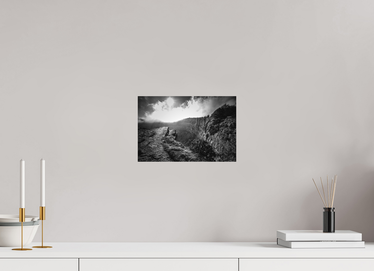 30 x 20 cm, Fine Art Print Creux du Van blackandwhite