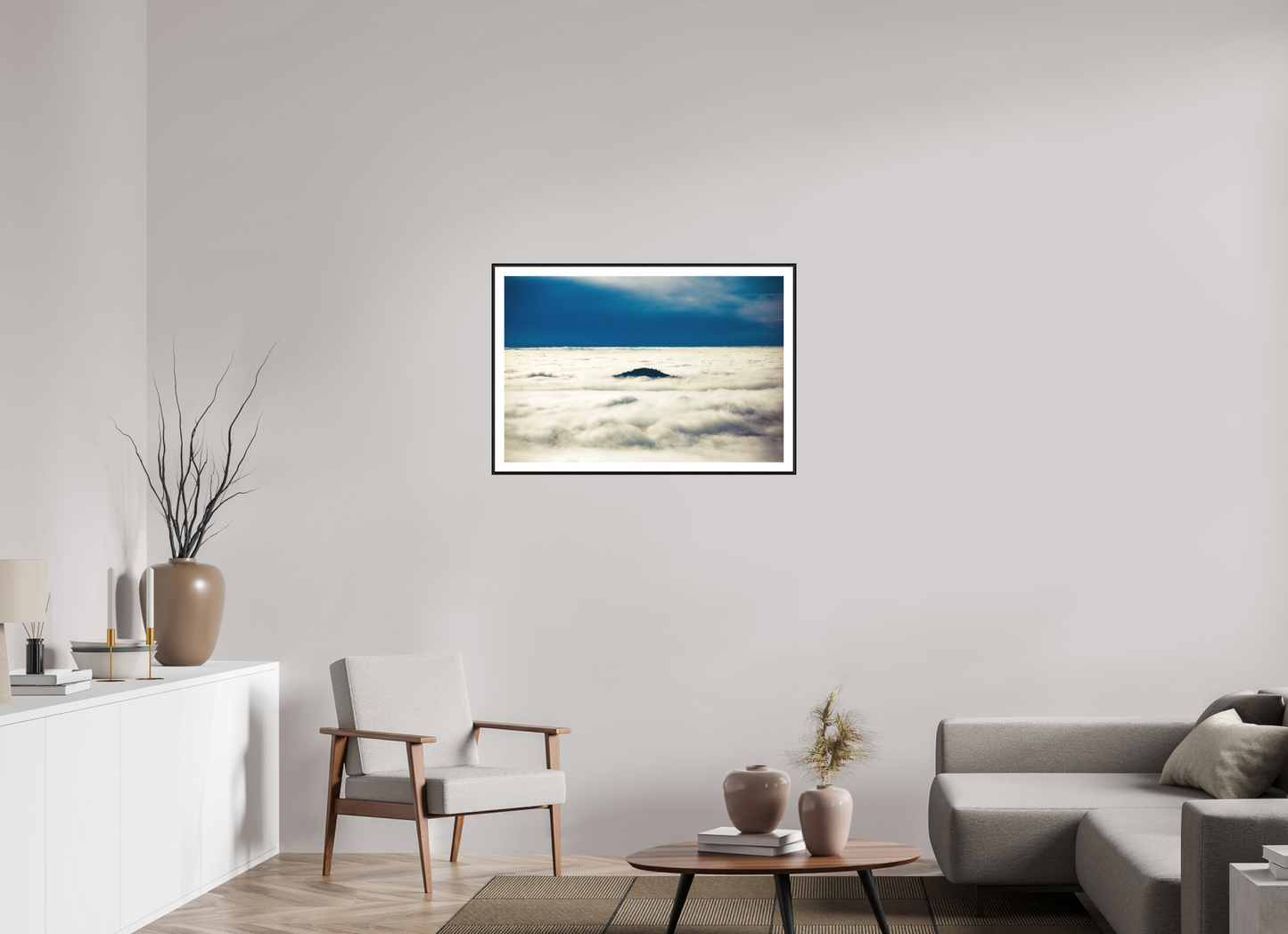 90 x 60 cm, Foto im Schattenfugenrahmen (Eiche schwarz) Eine Insel im Schwarzwald